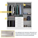 Ver imagem 3 de Guarda Roupa Casal com pés 6 Portas 4 Gavetas 180cm Arizona  