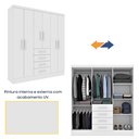 Ver mais imagens de Guarda Roupa Casal com Pés 6 Portas 4 Gavetas 180cm Arizona Branco/Neve