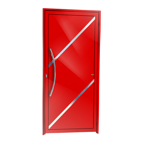 Porta Alumínio Lambril Duna c/Puxador e.Vermelho 90 Brimak