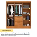 Ver imagem 2 de Guarda Roupa Casal com pés 6 Portas 4 Gavetas 180cm Arizona  
