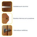 Ver imagem 5 de Guarda Roupa Casal com Pés 6 Portas 4 Gavetas 180cm Arizona Bege/Cinamomo