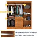 Ver imagem 3 de Guarda Roupa Casal com pés 6 Portas 4 Gavetas 180cm Arizona  