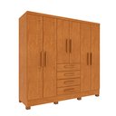 Ver imagem 2 de Guarda Roupa Casal com Pés 6 Portas 4 Gavetas 180cm Arizona Bege/Cinamomo