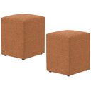 Ver imagem 1 de Kit 02 Puffs Quadrado Decorativo Sala De Estar L02 Bouclê Terracota - Lyam Decor