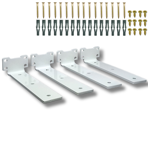 4 Suportes Mão Francesa 20cm Invisível para Prateleiras Aço Alta Resistência Estilo Moderno