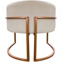 Ver imagem 3 de Poltrona Decorativa Recepção Luna Suede Cores Base de Ferro Bronze - Bege, Suede
