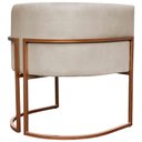 Ver imagem 4 de Poltrona Decorativa Recepção Luna Suede Cores Base de Ferro Bronze - Bege, Suede