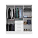 Ver imagem 5 de Guarda Roupa Casal com Espelho e Pés 6 Portas 4 Gavetas 180cm Arizona Branco/Neve