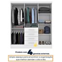 Ver mais imagens de Guarda Roupa Casal com Espelho e Pés 6 Portas 4 Gavetas 180cm Arizona Branco/Neve