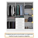 Ver imagem 7 de Guarda Roupa Casal com Espelho e Pés 6 Portas 4 Gavetas 180cm Arizona Branco/Neve