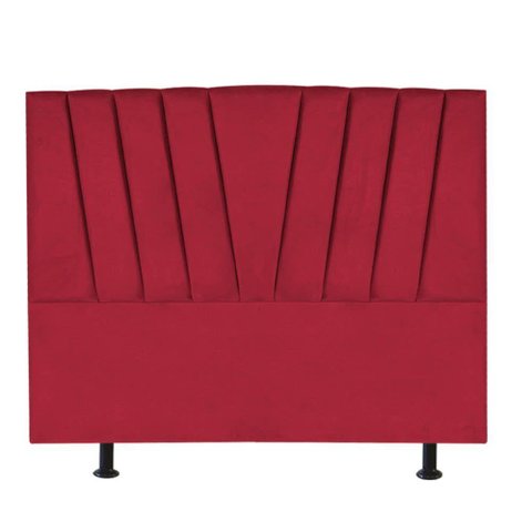 Cabeceira Bélgica Cama Box Casal 160 Cm Suede Vermelho