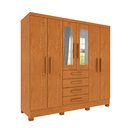 Ver imagem 2 de Guarda Roupa Casal com Espelho e Pés 6 Portas 4 Gavetas 180cm Arizona Bege/Cinamomo