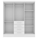 Ver imagem 6 de Guarda Roupa Casal com Espelho 6 Portas 4 Gavetas 180cm Arizona Branco/Neve