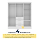 Ver mais imagens de Guarda Roupa Casal com Espelho 6 Portas 4 Gavetas 180cm Arizona Branco/Neve