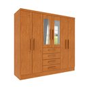 Ver imagem 3 de Guarda Roupa Casal com Espelho 6 Portas 4 Gavetas 180cm Arizona Bege/Cinamomo