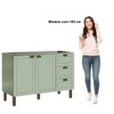 Ver imagem 3 de Balcão Cozinha 120cm 2PTS 3GAV Conecta Frizz Verde Mint s/Tpo