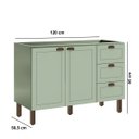Ver imagem 1 de Balcão Cozinha 120cm 2PTS 3GAV Conecta Frizz Verde Mint s/Tpo
