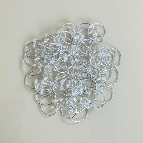 Kit 50 Anéis para Guardanapo Cristalino 4x3cm – Argola Elegante Mesa Posta 50 Lugares