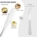 Ver imagem 5 de Faca de Manteiga Walfos, Faca de Aço Inoxidável para Assar Queijo, Sobremesa, Faz Creme.
