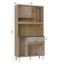 Ver imagem 2 de Kit Cozinha Coral 6 Portas Damasco Ripado/cinza