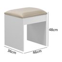 Ver imagem 2 de Banqueta Almofadada para Penteadeira Camarim Maia Branco - Móveis Luapa