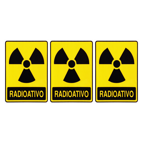 Combo 10 Adesivos de Sinalização Lixo Radioativo 15x20 Acesso - S-245 F9e
