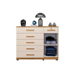 Comoda Milao 6 Gavetas e 1 Porta Benetil Cinamomo Off - 3