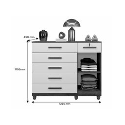 Comoda Milao 6 Gavetas e 1 Porta Benetil Cinamomo Off - 4