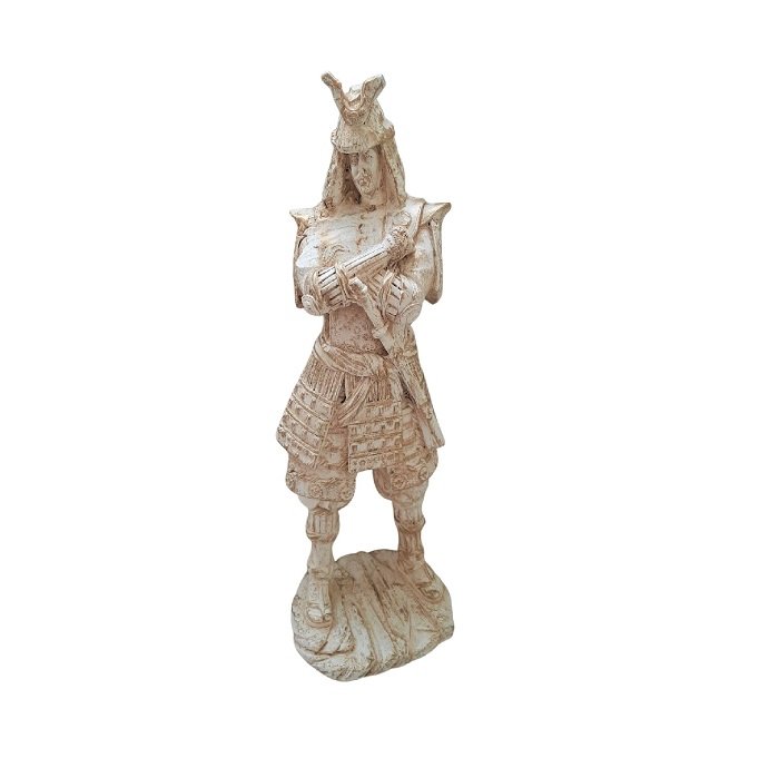 Estatueta Samurai Bege 40cm Utilidade Criativa