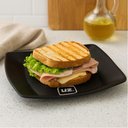 Ver imagem 2 de Prato Quadrado 18,5cm Preto Pequeno Avulso Plástico Lanches Frutas Slim Uz