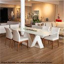 Ver imagem 4 de Mesa Jantar Treviso Base Laca Branca e Tampo Branco Acetinado 220cm - 70170