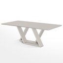 Ver imagem 1 de Mesa Jantar Treviso Base Laca Branca e Tampo Branco Acetinado 220cm - 70170