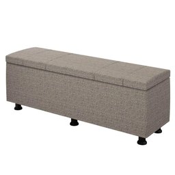 Baú Sapateira Estofada Casal Queen Size 160 Cm Venus Linho Skybox Marrom - 2