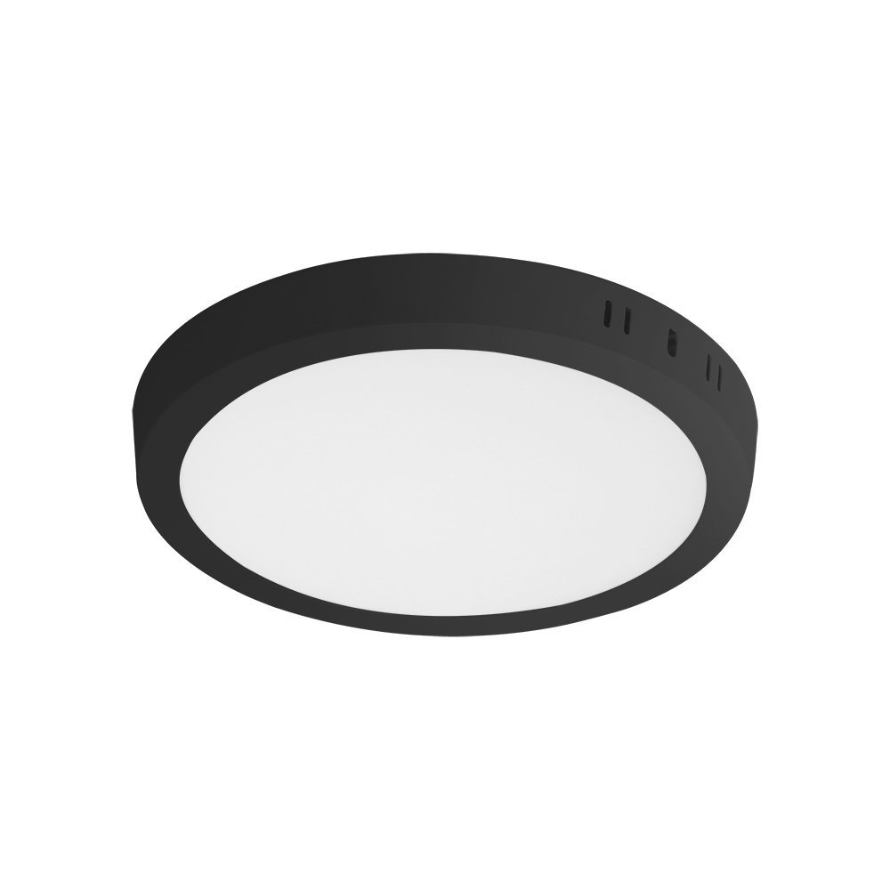 Painel de Led Redondo Sobrepor 18W Preto Bivolt Taschibra 4000K Luz Neutra