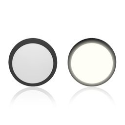 Painel de Led Redondo Sobrepor 18W Preto Bivolt Taschibra 4000K Luz Neutra - 4