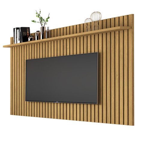 Painel Classic Ripado 1.8 X 1.35 para Sala Estar TV até 72:Cumaru
