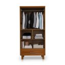 Ver imagem 2 de Guarda Roupa em 100% Madeira 2 Portas 1 Gaveta Suiça Castanho