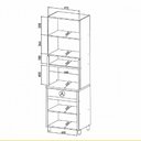 Ver imagem 4 de Paneleiro 4 Portas 1 Gaveta Nesher Condessa Vidro 70cm 100 MDF Carvalho-Titânio