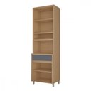 Ver imagem 3 de Paneleiro 4 Portas 1 Gaveta Nesher Condessa Vidro 70cm 100 MDF Carvalho-Titânio