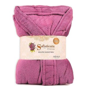 Roupão Microfibra Plush Inverno Frio Toque Macio Unissex Cor: Cereja Tamanho: Gg
