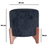 Puff Banqueta Decorativo Redondo Soho Pes de Madeira Preto - 2