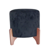 Puff Banqueta Decorativo Redondo Soho Pes de Madeira Preto - 1