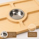 Ver imagem 4 de Tabua Petisco Petisqueira Pinux Multiuso Madeira Bambu Inox 4 Divisorias Frios Queijos Gourmet
