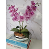 Arranjo Com 2 Orquídeas Violeta Vaso Prata 22cm - 3