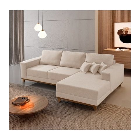Sofá Cronos 03 Metros Chaise Lado Direito Meu Sofá Online