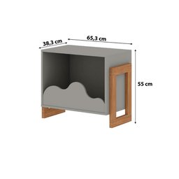 Mesa de Cabeceira Infantil Nuvem 39,4cm X 65,3cm 100% Mdf Cor:fendi - 3