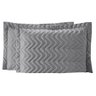 Porta Travesseiros Matelado Zig Zag 02 Peças: Cinza - 1