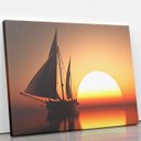Ver imagem 2 de Barco Pôr do Sol Mar Decorativo Quadro Canvas 140x90cm