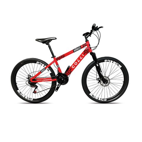 Bicicleta Colli Mônaco Aro 26 Disco 21 V Rapid Fire Cor Vermelho Tamanho do Quadro 13,5 Vermelho