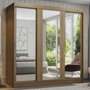 Ver imagem 1 de Guarda-Roupa Casal Madesa Reno 3 Portas de Correr de Espelho Rustic Cor:Rustic